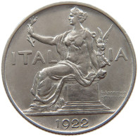 ITALY LIRA 1922 Vittorio Emanuele III. (1900 - 1946) #s072 0421 - 1900-1946 : Victor Emmanuel III & Umberto II