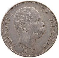 ITALY LIRA 1887 M UMBERTO I. 1878-1900 #t021 0223 - 1878-1900 : Umberto I.