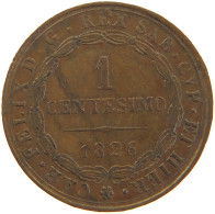 ITALY STATES SARDINIA CENTESIMO 1826 P TORINO Carlo Felice 1821-1831 #t017 0013 - Piémont-Sardaigne-Savoie Italienne