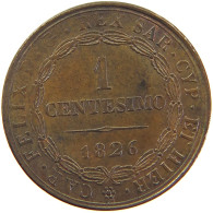 ITALY STATES SARDINIA CENTESIMO 1826 P TORINO Carlo Felice 1821-1831 #t016 0283 - Italian Piedmont-Sardinia-Savoie