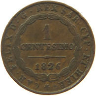 ITALY STATES SARDINIA CENTESIMO 1826 L TORINO Carlo Felice 1821-1831 #t017 0011 - Piemont-Sardinien-It. Savoyen