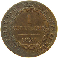 ITALY STATES SARDINIA CENTESIMO 1826 Carlo Felice 1821-1831 #t142 0261 - Italian Piedmont-Sardinia-Savoie