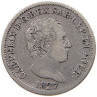 ITALY STATES SARDINIA 50 CENTESIMI 1827 L Carlo Felice 1821-1831 #t107 0449 - Italian Piedmont-Sardinia-Savoie