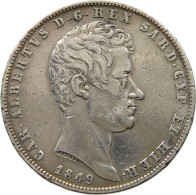 ITALY STATES SARDINIA 5 LIRE 1849  #t090 0043 - Piemonte-Sardegna, Savoia Italiana