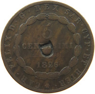 ITALY STATES SARDINIA 5 CENTESIMI 1826 D COUNTERMARKED D #t009 0197 - Piemont-Sardinien-It. Savoyen