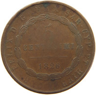 ITALY STATES SARDINIA 5 CENTESIMI 1826 Carlo Felice 1821-1831 #s028 0379 - Piemonte-Sardegna, Savoia Italiana