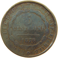 ITALY STATES SARDINIA 5 CENTESIMI 1826 Carlo Felice 1821-1831 #a066 0093 - Piemont-Sardinien-It. Savoyen