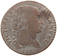 ITALY STATES SARDINIA 2.6 SOLDI 1815  #t107 0429 - Italian Piedmont-Sardinia-Savoie