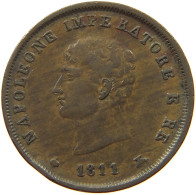 ITALY STATES NAPOLEON I. 3 CENTESIMI 1811 M Napoleon I. (1804-1814, 1815) #t144 0841 - Napoléonniennes