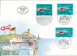 Switzerland & Germany & Austria FDC Joint Issue BODENSEE 5-5-1993 With Nice Cachet - Joint Issues