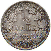 KAISERREICH 1/2 MARK 1906 E  #a081 0833 - 1/2 Mark