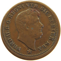 ITALY STATES SICILY MEZZO TORNESE 1853 Ferdinando II Di Borbone (1830-1859) OFF-CENTER #t016 0321 - Sicilië