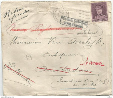 6Rm-094: Zwerfbrief: N° 319 1 NAMUR 1 > Amsterdam+ Retour Afzender + Onbekend  + Diverse Aanduidingen & Stempels - 1931-1934 Mütze (Képi)
