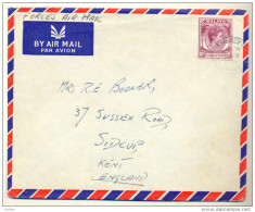 _4V-668: Forches Air Mail 10c SINGAPORE > Sidcup Kent England... - Singapore (...-1959)