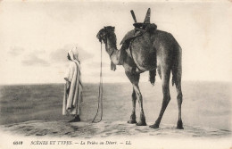 PEINTURES - TABLEAUX - Scènes Et Types - La Prière Au Désert - Homme Et Un Dromadaire - Carte Postale Ancienne - Paintings