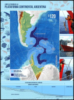 Argentina 2018 Antarctic Continental Platform MAP Seashells RARE Souvenir Sheet MNH - Ongebruikt