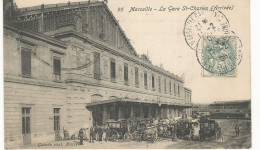 CPA, D.13 ,N°95, Marseille, La Gare St. Charles ( Arrivée ) Animée  Ed. Guende . 1906 - Stazione, Belle De Mai, Plombières