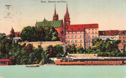 SUISSE - Basel - Pfalz Und Münster - Barque - Colorisé - Eglise  - Carte Postale Ancienne - Bazel