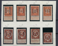 Lot Met Nrs. 108 Met De Nrs. 36 , 37 , 38 En 39 En Nr. 109  Nrs. 40 , 41 , 42 En 43 Allen Positie B , Zie Scan ! LOT 164 - Typografisch 1912-14 (Cijfer-leeuw)