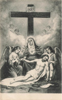 PEINTURES - TABLEAUX - La Mort Du Christ - Anges - La Vierge Marie - Carte Postale Ancienne - Malerei & Gemälde