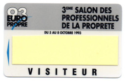 Carte Salon Badge Salon De La Propreté 1993 Card Magnétique Karte (salon 538) - Ausstellungskarten