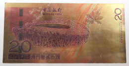 MACAU 20 YUAN 2008 OLYMPIC GAMES GOLD NOTE #alb049 1387 - Macau