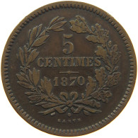 LUXEMBOURG 5 CENTIMES 1870 Willem III. 1849-1890 #s001 0301 - Luxembourg