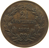 LUXEMBOURG 2 1/2 CENTIMES 1901 Adolph 1890 - 1905 #c081 0361 - Luxembourg