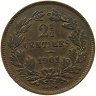 LUXEMBOURG 2 1/2 CENTIMES 1901 Adolph 1890 - 1905 #s020 0247 - Luxembourg