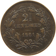 LUXEMBOURG 2 1/2 CENTIMES 1901 Adolph 1890 - 1905 #c050 0099 - Luxembourg