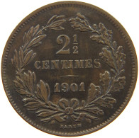 LUXEMBOURG 2 1/2 CENTIMES 1901 Adolph 1890 - 1905 #c050 0105 - Luxembourg