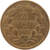 LUXEMBOURG 2 1/2 CENTIMES 1901 Adolph 1890 - 1905 #a085 0499 - Luxembourg