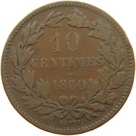 LUXEMBOURG 10 CENTIMES 1860 Willem III. 1849-1890 #a094 0819 - Luxembourg