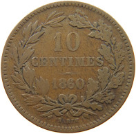 LUXEMBOURG 10 CENTIMES 1860 Willem III. 1849-1890 #a094 0805 - Luxembourg