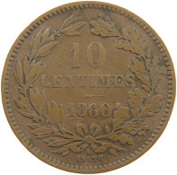 LUXEMBOURG 10 CENTIMES 1860 Willem III. 1849-1890 #a041 0121 - Luxembourg