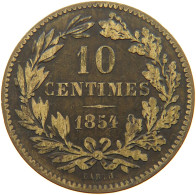 LUXEMBOURG 10 CENTIMES 1854 Willem III. 1849-1890 #a094 0795 - Luxembourg