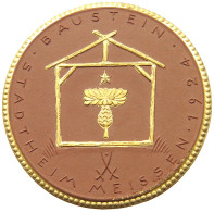 MEISSEN MEDAILLE 1924 BAUSTEIN STADTHEIM MEISSEN 1924 #alb042 0395 - Autres & Non Classés