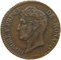 MONACO 5 CENTIMES 1837 Honorius V. (1819-1841) #t161 0203 - 1819-1922 Honoré V, Charles III, Albert I