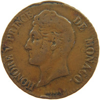 MONACO 5 CENTIMES 1837 Honorius V. (1819-1841) #t155 0181 - 1819-1922 Honoré V, Charles III, Albert I