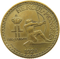 MONACO 2 FRANCS 1926  #t092 0131 - 1922-1949 Luigi II