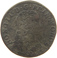 MONACO 1/2 PEZZETTA, 1 1/2 SOLS 1735 HONORE III. (1733-1795) RARE #c039 0091 - 1505-1795 From Lucien Ier To Honoré III