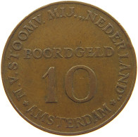 NETHERLANDS 10 BOORDGELD JETON  AMSTERDAM #c019 0317 - Unclassified