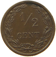 NETHERLANDS 1/2 CENT 1903 Wilhelmina 1890-1948 #a015 0251 - 0.5 Centavos