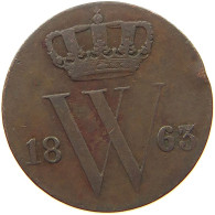 NETHERLANDS 1/2 CENT 1863 Willem III. 1849-1890 #s051 0957 - 1849-1890: Willem III.