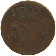 NETHERLANDS 1/2 CENT 1841 WILLEM II. 1840-1849 #c022 0683 - 1840-1849: Willem II