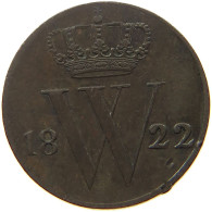 NETHERLANDS 1/2 CENT 1822 WILLEM I. 1815-1840 #s052 0305 - 1815-1840: Willem I.