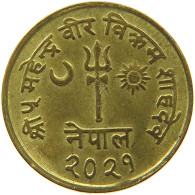 NEPAL 2 RUPEES 2029  #c075 0637 - Népal