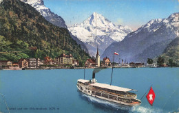 SUISSE - Péniche Suisse - Bateau - Drapeau Suisse  - Colorisé - Carte Postale Ancienne - Au