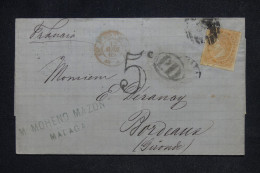 ESPAGNE - Lettre De Malaga Pour Bordeaux En 1869  - L 148506 - Covers & Documents