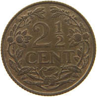 NETHERLANDS 2 1/2 CENTS 1941 Wilhelmina 1890-1948 #a085 0113 - 2.5 Centavos